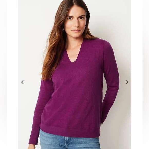 J.Jill 100% Merino Wool High Ribbed-Sleeves Sweater RED size Medium - Picture 13 of 15